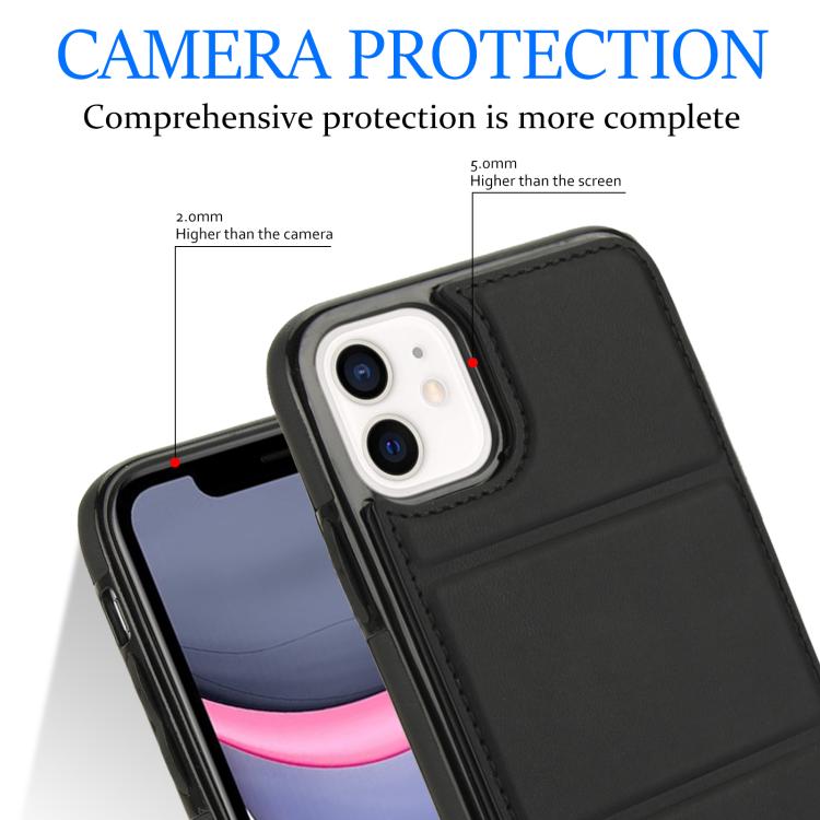 For iPhone 11 Tri-fold Holder Leather Phone Case with Card Slot