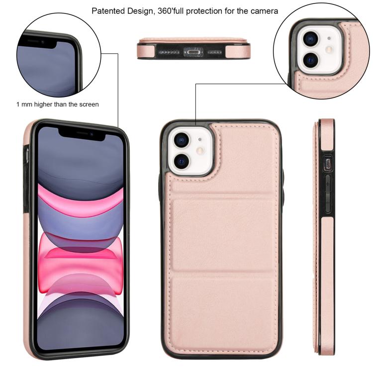 For iPhone 11 Tri-fold Holder Leather Phone Case with Card Slot