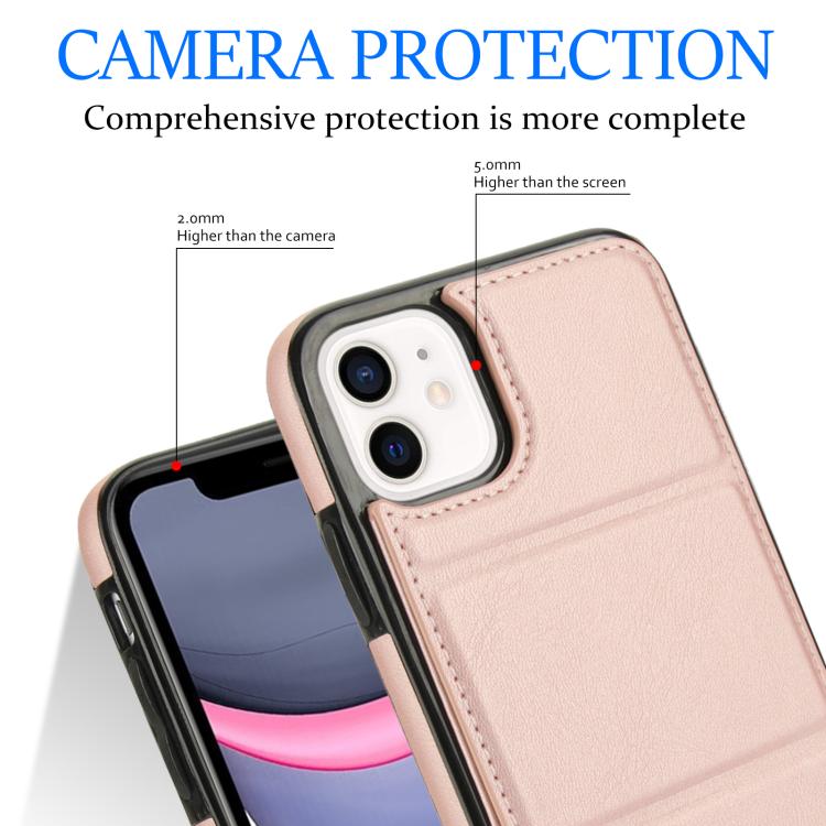 For iPhone 11 Tri-fold Holder Leather Phone Case with Card Slot
