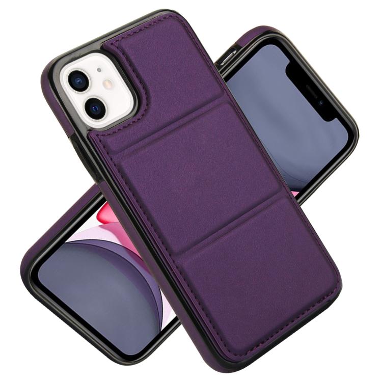 For iPhone 11 Tri-fold Holder Leather Phone Case with Card Slot