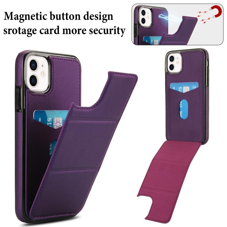 For iPhone 11 Tri-fold Holder Leather Phone Case with Card Slot