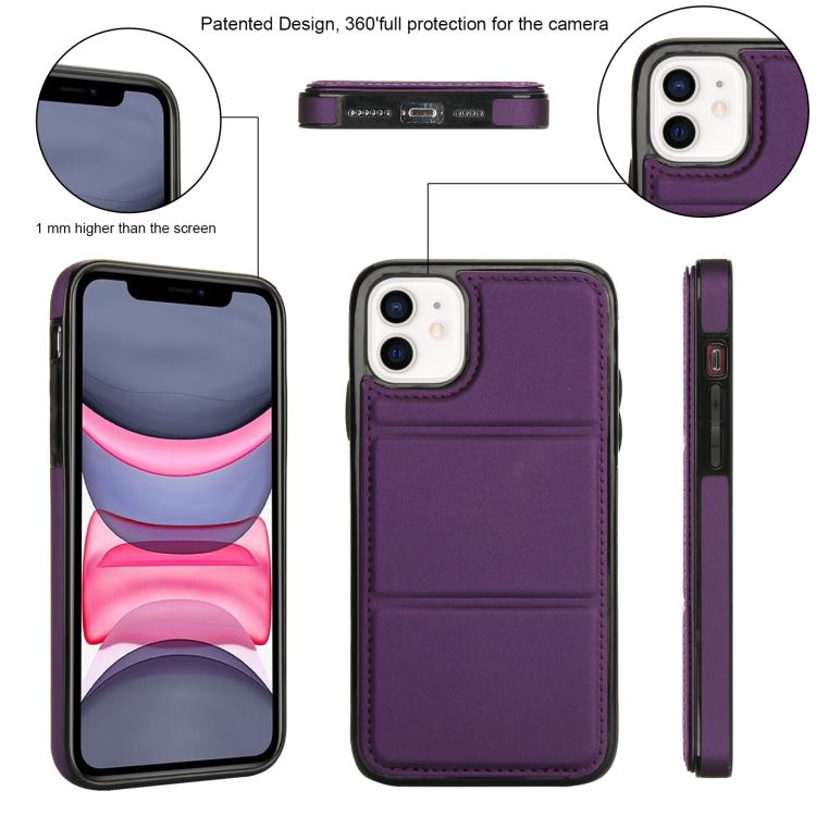 For iPhone 11 Tri-fold Holder Leather Phone Case with Card Slot