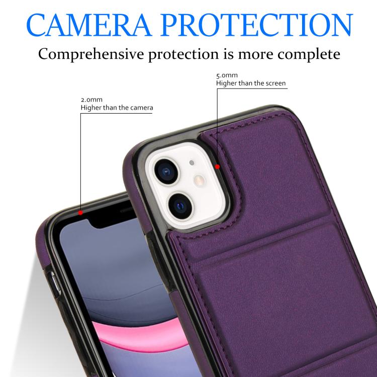 For iPhone 11 Tri-fold Holder Leather Phone Case with Card Slot