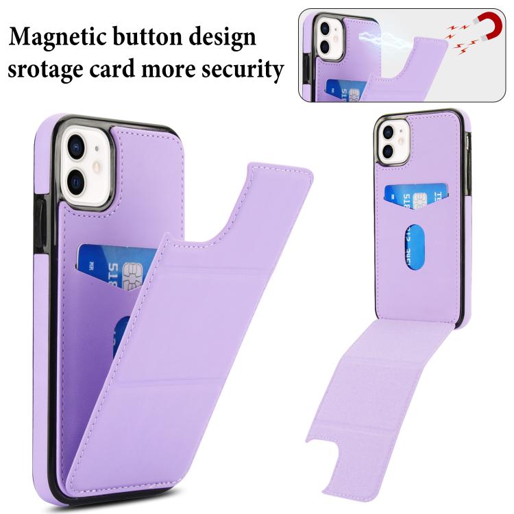 For iPhone 11 Tri-fold Holder Leather Phone Case with Card Slot