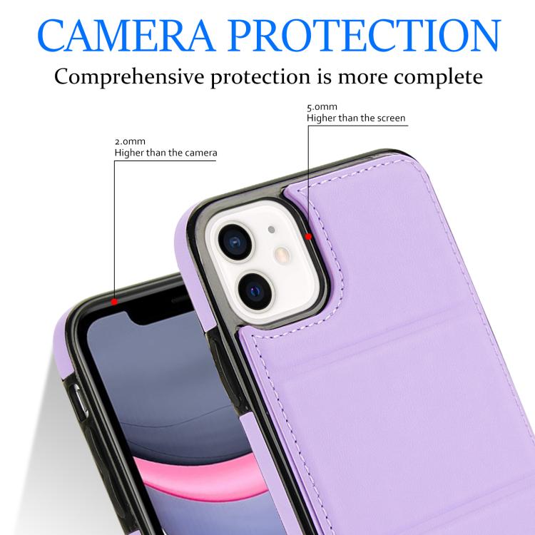 For iPhone 11 Tri-fold Holder Leather Phone Case with Card Slot