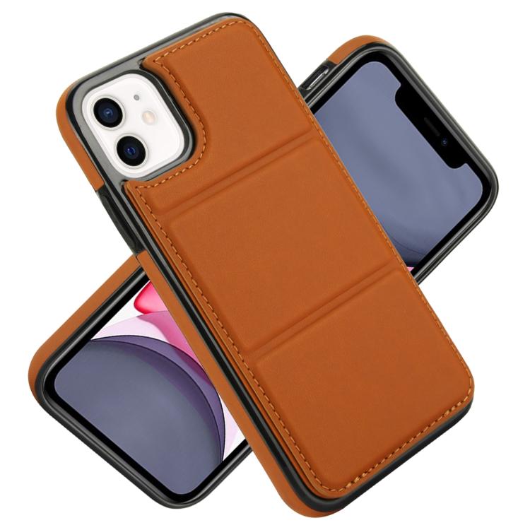 For iPhone 11 Tri-fold Holder Leather Phone Case with Card Slot