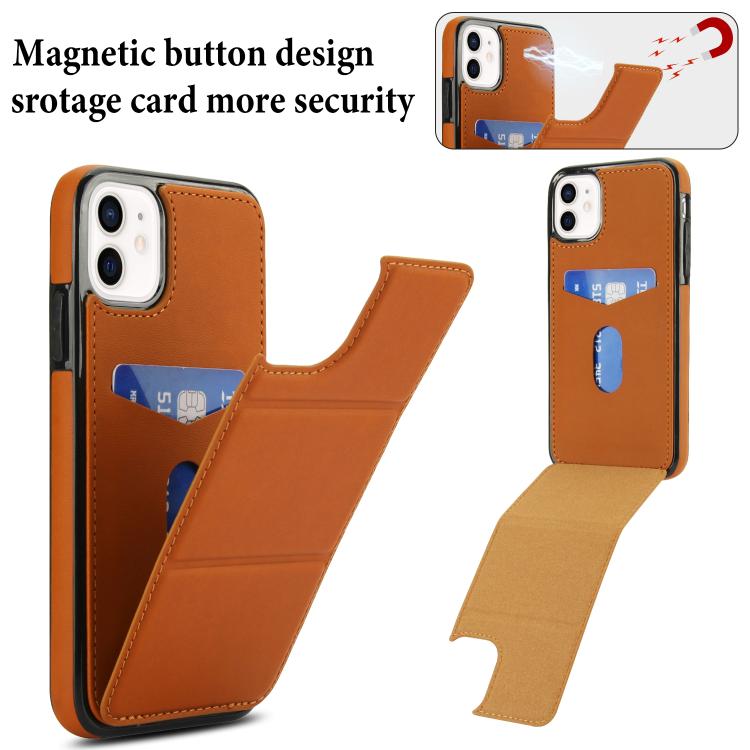 For iPhone 11 Tri-fold Holder Leather Phone Case with Card Slot