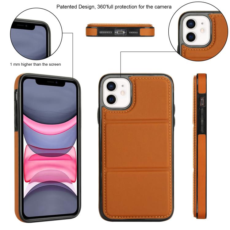 For iPhone 11 Tri-fold Holder Leather Phone Case with Card Slot
