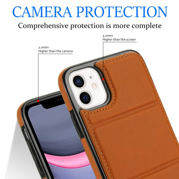 For iPhone 11 Tri-fold Holder Leather Phone Case with Card Slot