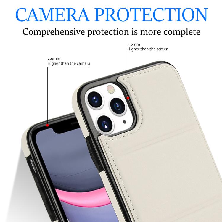 For iPhone 11 Pro Tri-fold Holder Leather Phone Case with Card Slot