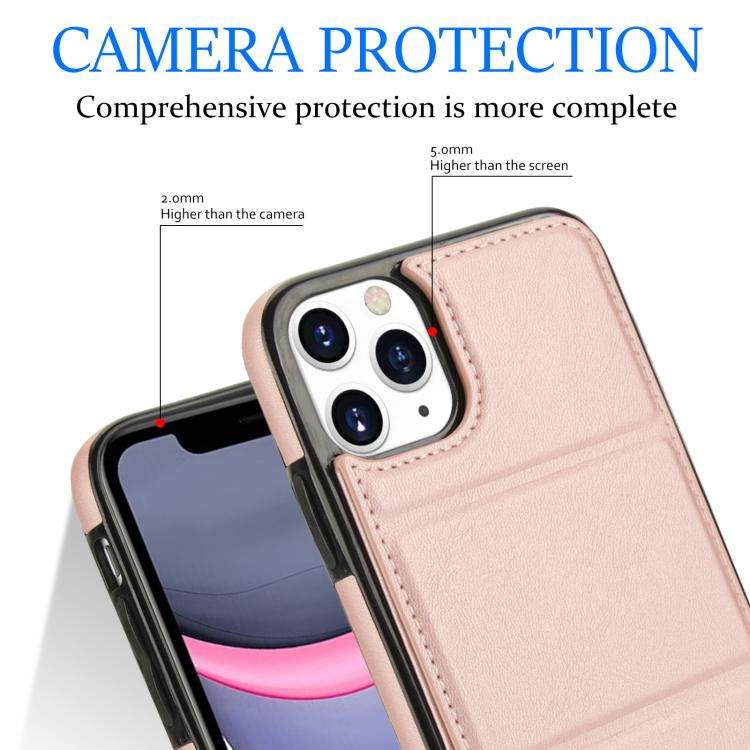 For iPhone 11 Pro Tri-fold Holder Leather Phone Case with Card Slot