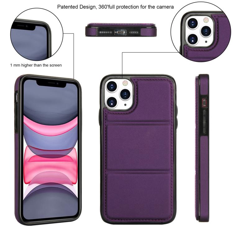 For iPhone 11 Pro Tri-fold Holder Leather Phone Case with Card Slot