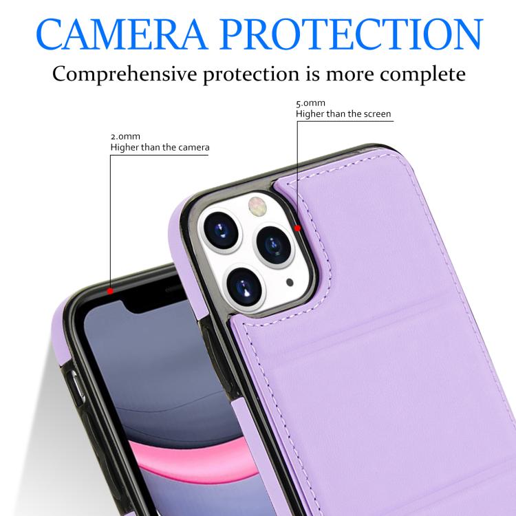 For iPhone 11 Pro Tri-fold Holder Leather Phone Case with Card Slot