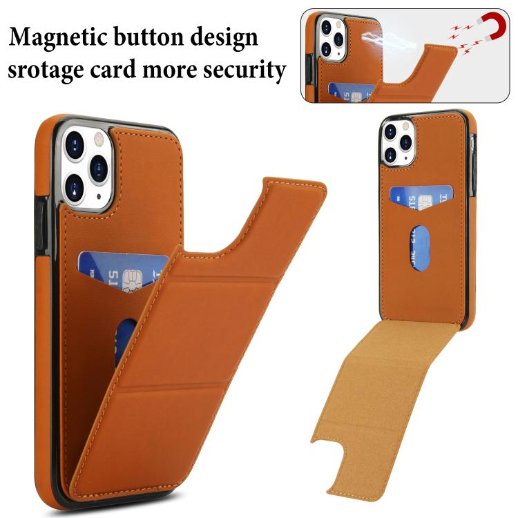 For iPhone 11 Pro Tri-fold Holder Leather Phone Case with Card Slot