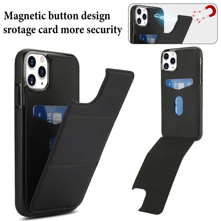 For iPhone 11 Pro Max Tri-fold Holder Leather Phone Case with Card Slot