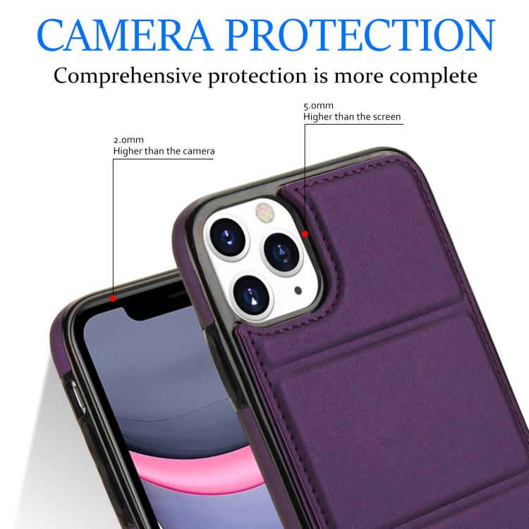 For iPhone 11 Pro Max Tri-fold Holder Leather Phone Case with Card Slot