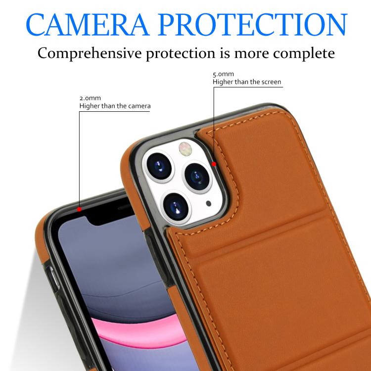 For iPhone 11 Pro Max Tri-fold Holder Leather Phone Case with Card Slot