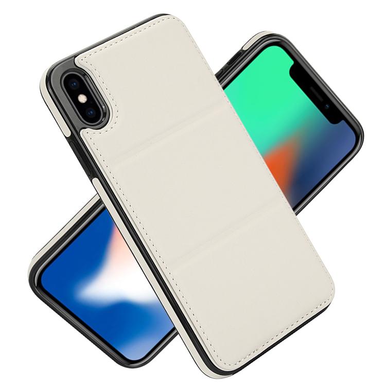 For iPhone XS / X Tri-fold Holder Leather Phone Case with Card Slot