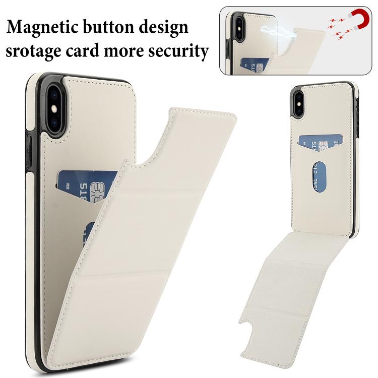 For iPhone XS / X Tri-fold Holder Leather Phone Case with Card Slot
