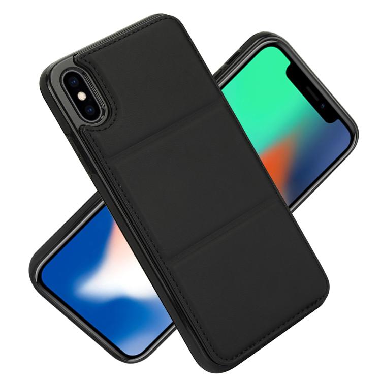 For iPhone XS / X Tri-fold Holder Leather Phone Case with Card Slot