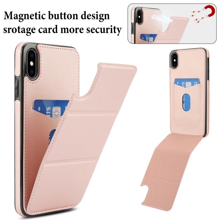 For iPhone XS / X Tri-fold Holder Leather Phone Case with Card Slot