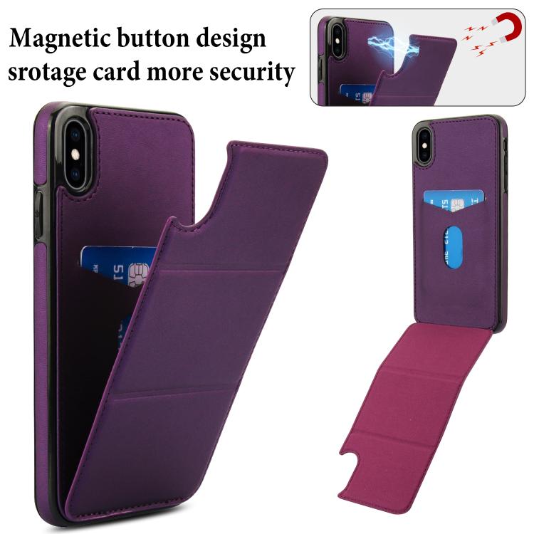 For iPhone XS / X Tri-fold Holder Leather Phone Case with Card Slot
