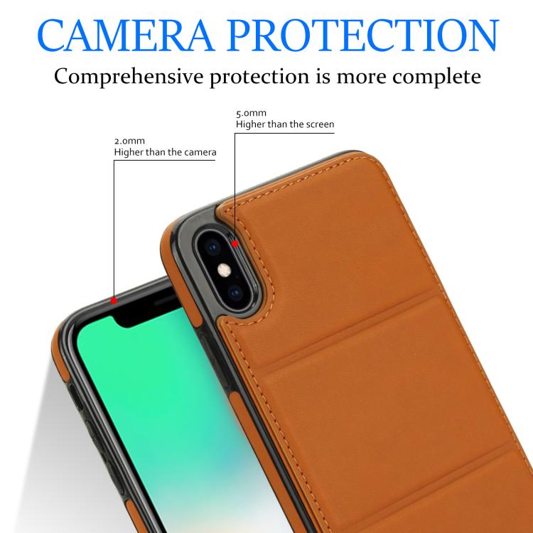 For iPhone XS / X Tri-fold Holder Leather Phone Case with Card Slot
