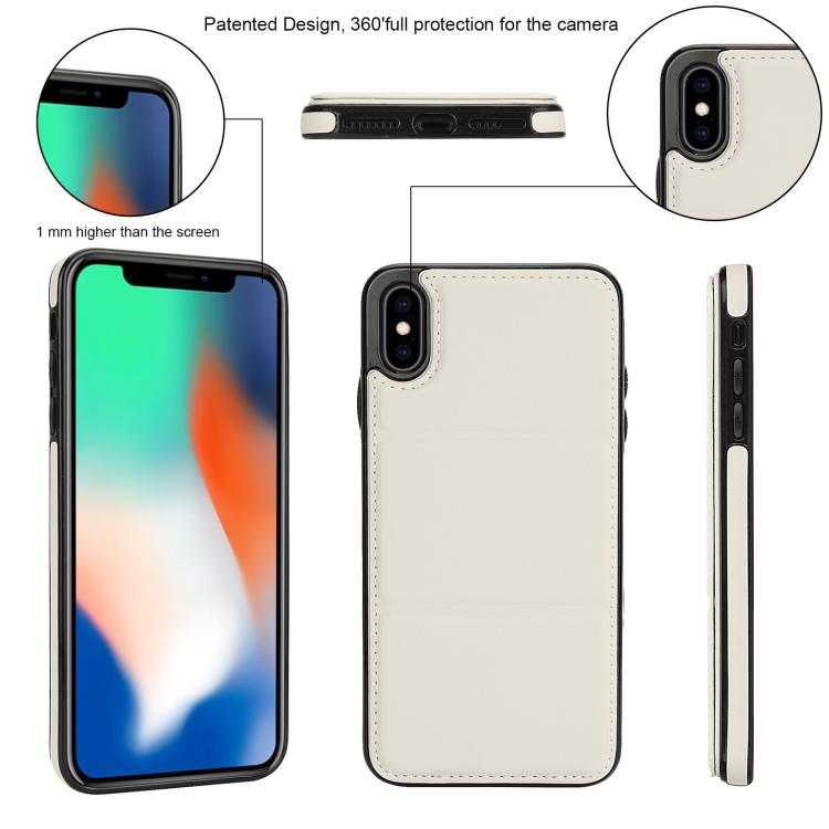 For iPhone XS Max Tri-fold Holder Leather Phone Case with Card Slot