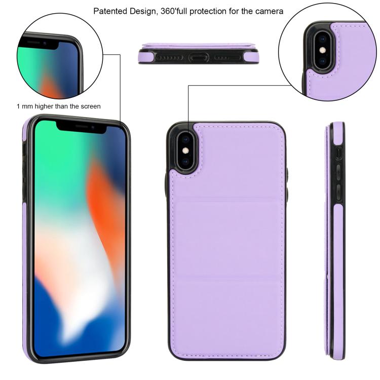 For iPhone XS Max Tri-fold Holder Leather Phone Case with Card Slot