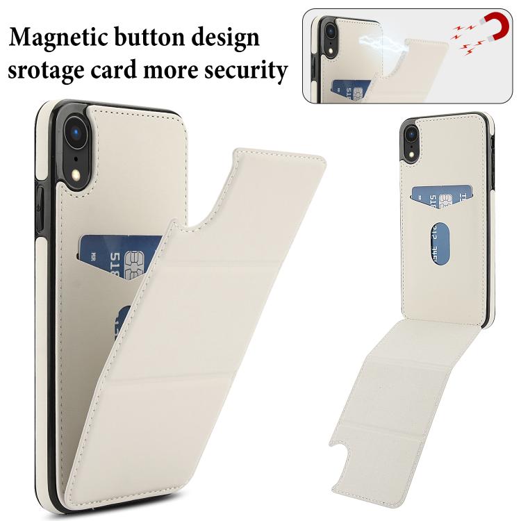 For iPhone XR Tri-fold Holder Leather Phone Case with Card Slot