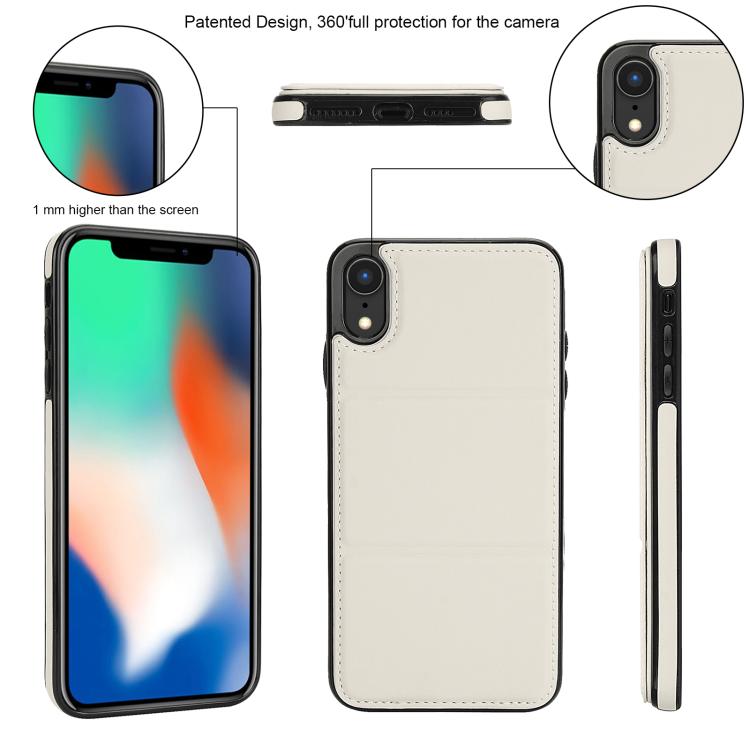 For iPhone XR Tri-fold Holder Leather Phone Case with Card Slot