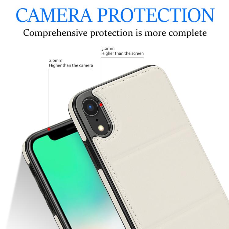 For iPhone XR Tri-fold Holder Leather Phone Case with Card Slot