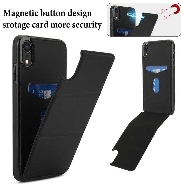 For iPhone XR Tri-fold Holder Leather Phone Case with Card Slot