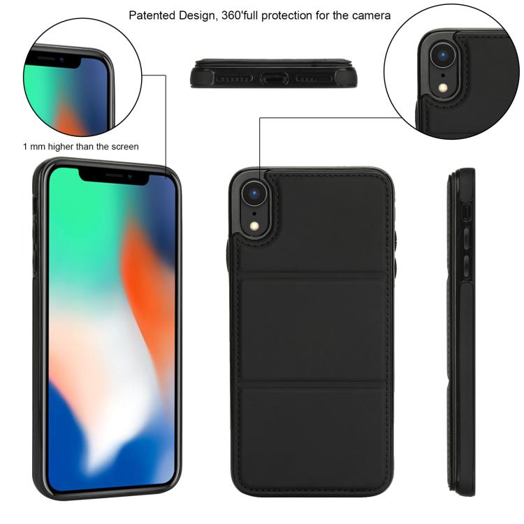 For iPhone XR Tri-fold Holder Leather Phone Case with Card Slot