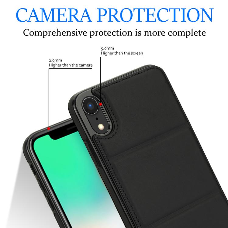 For iPhone XR Tri-fold Holder Leather Phone Case with Card Slot