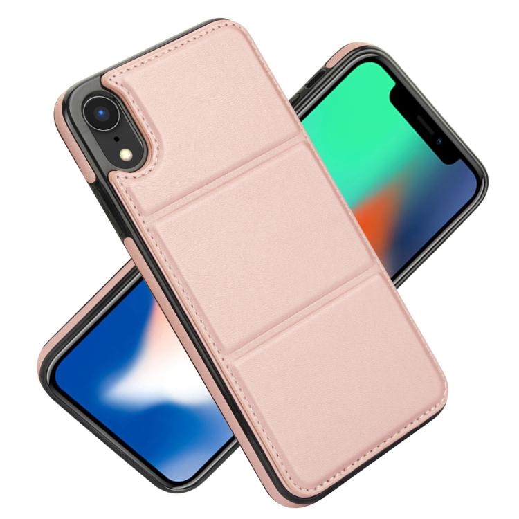 For iPhone XR Tri-fold Holder Leather Phone Case with Card Slot