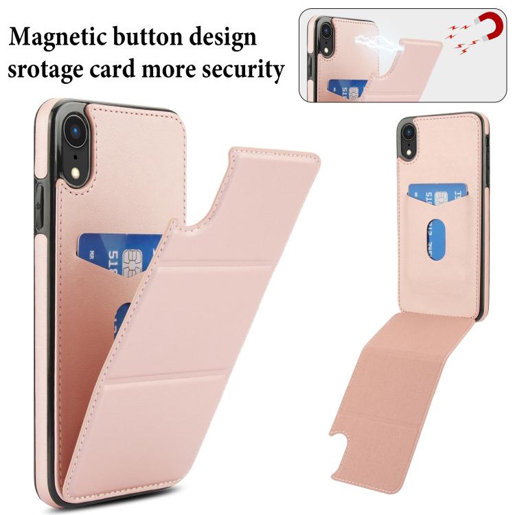 For iPhone XR Tri-fold Holder Leather Phone Case with Card Slot