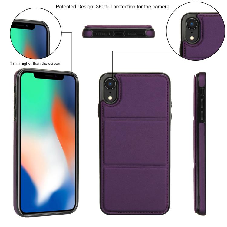 For iPhone XR Tri-fold Holder Leather Phone Case with Card Slot