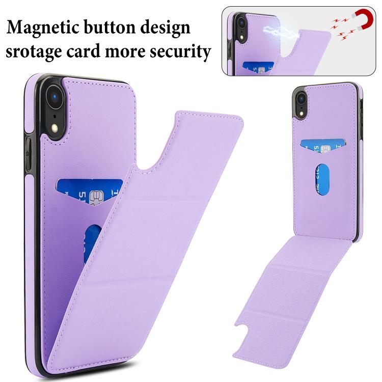 For iPhone XR Tri-fold Holder Leather Phone Case with Card Slot