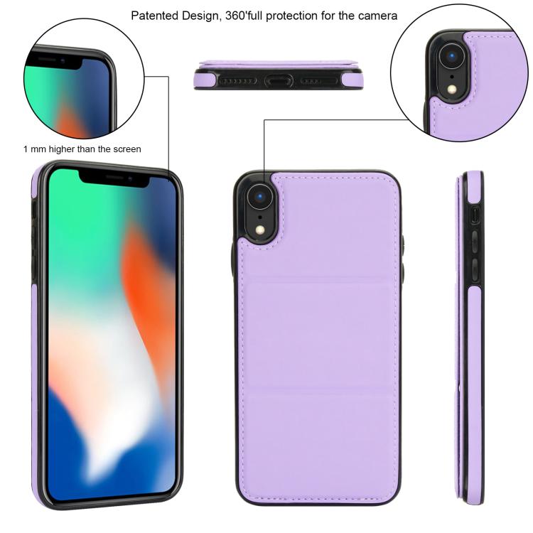 For iPhone XR Tri-fold Holder Leather Phone Case with Card Slot