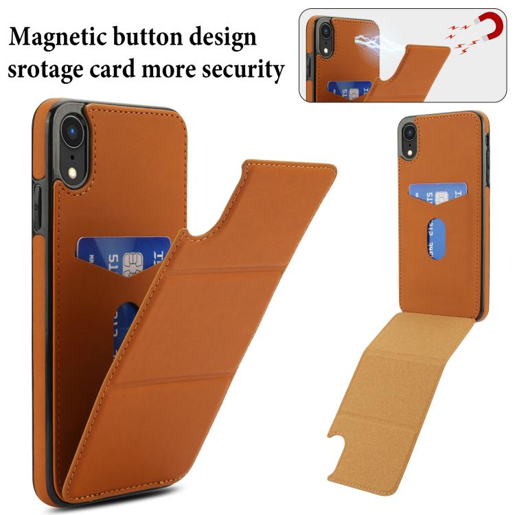 For iPhone XR Tri-fold Holder Leather Phone Case with Card Slot