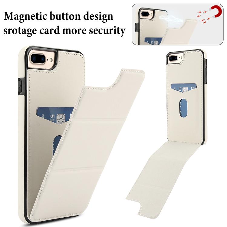 For iPhone 8 Plus / 7 Plus Tri-fold Holder Leather Phone Case with Card Slot