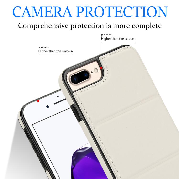 For iPhone 8 Plus / 7 Plus Tri-fold Holder Leather Phone Case with Card Slot