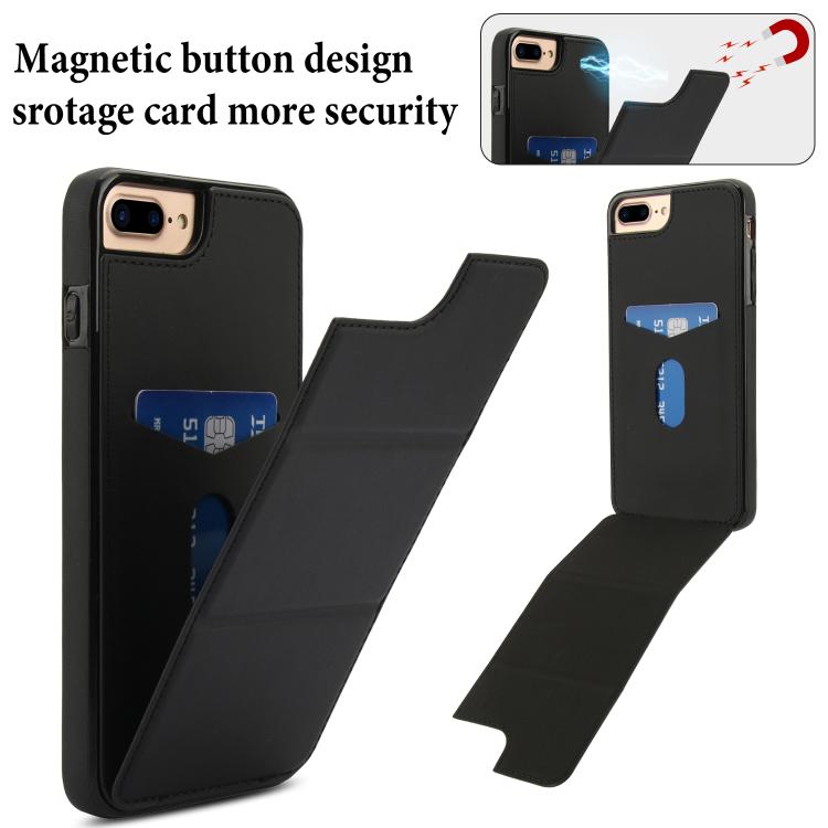 For iPhone 8 Plus / 7 Plus Tri-fold Holder Leather Phone Case with Card Slot