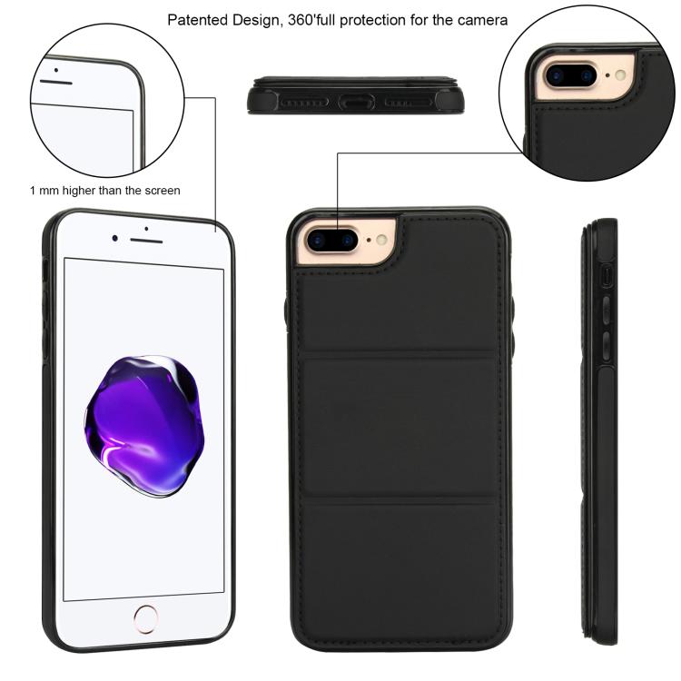 For iPhone 8 Plus / 7 Plus Tri-fold Holder Leather Phone Case with Card Slot
