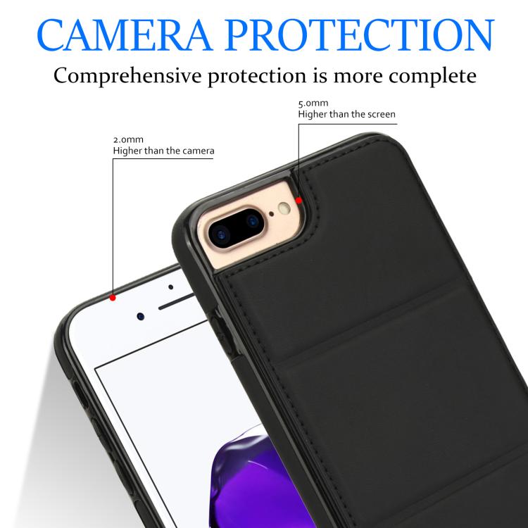For iPhone 8 Plus / 7 Plus Tri-fold Holder Leather Phone Case with Card Slot