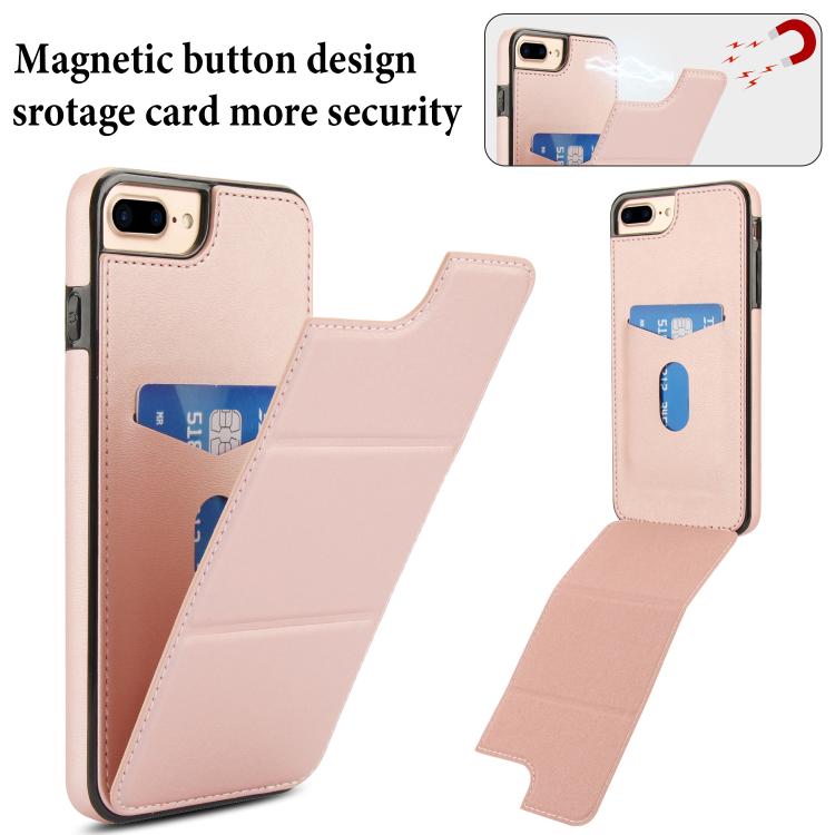 For iPhone 8 Plus / 7 Plus Tri-fold Holder Leather Phone Case with Card Slot