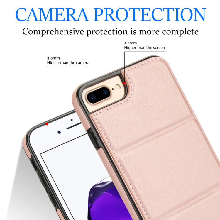 For iPhone 8 Plus / 7 Plus Tri-fold Holder Leather Phone Case with Card Slot