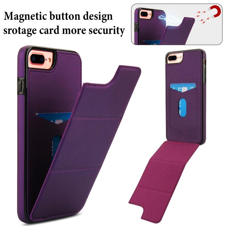 For iPhone 8 Plus / 7 Plus Tri-fold Holder Leather Phone Case with Card Slot