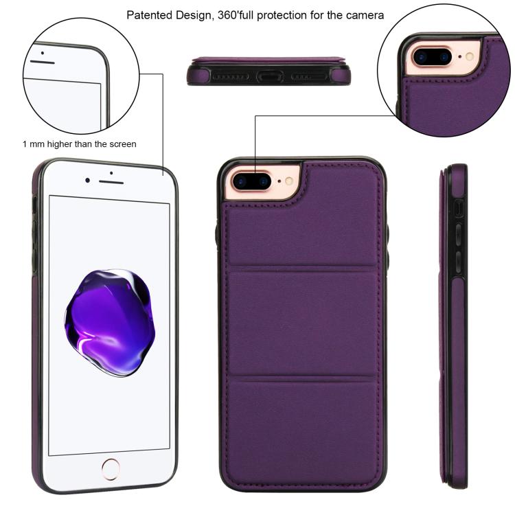 For iPhone 8 Plus / 7 Plus Tri-fold Holder Leather Phone Case with Card Slot